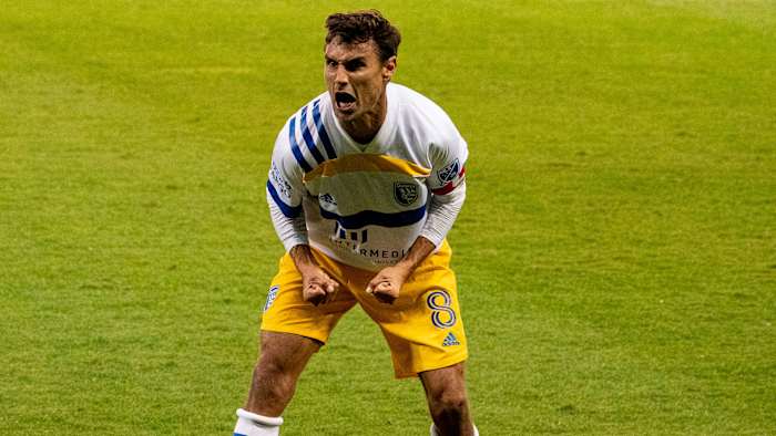 Chris Wondolowski scores for the San Jose Earthquakes